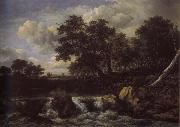 Waterfall near oan Oak wood Jacob van Ruisdael